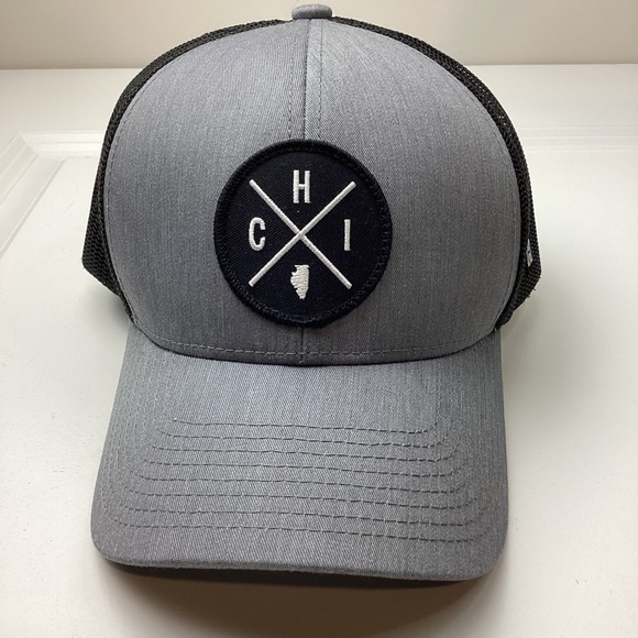 Haka Other - Haka Chicago Illinois CHI State Patch Trucker Hat Gray Black Snapback Cap